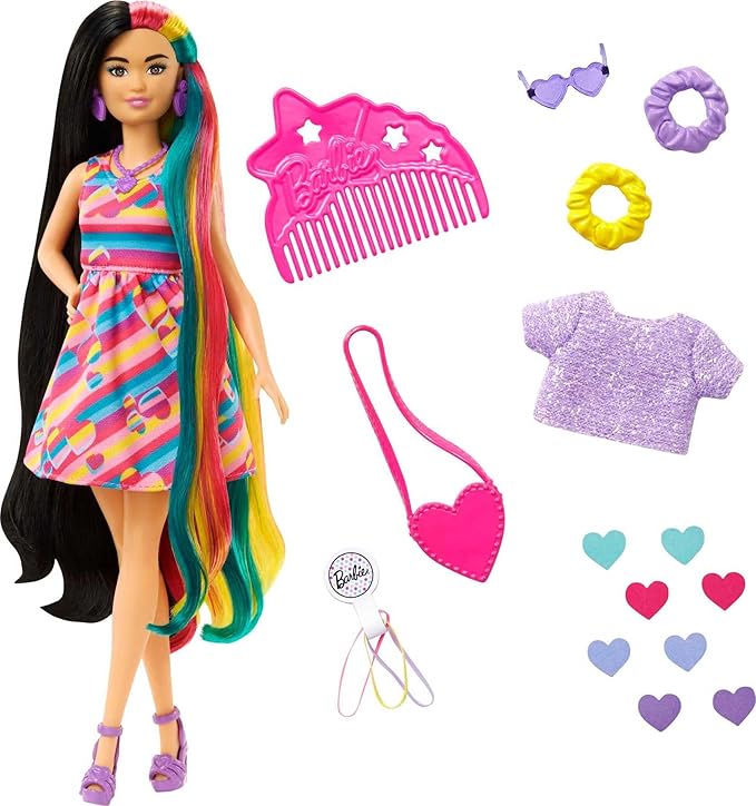 Barbie Totally Hair Fashion Doll - Hearts