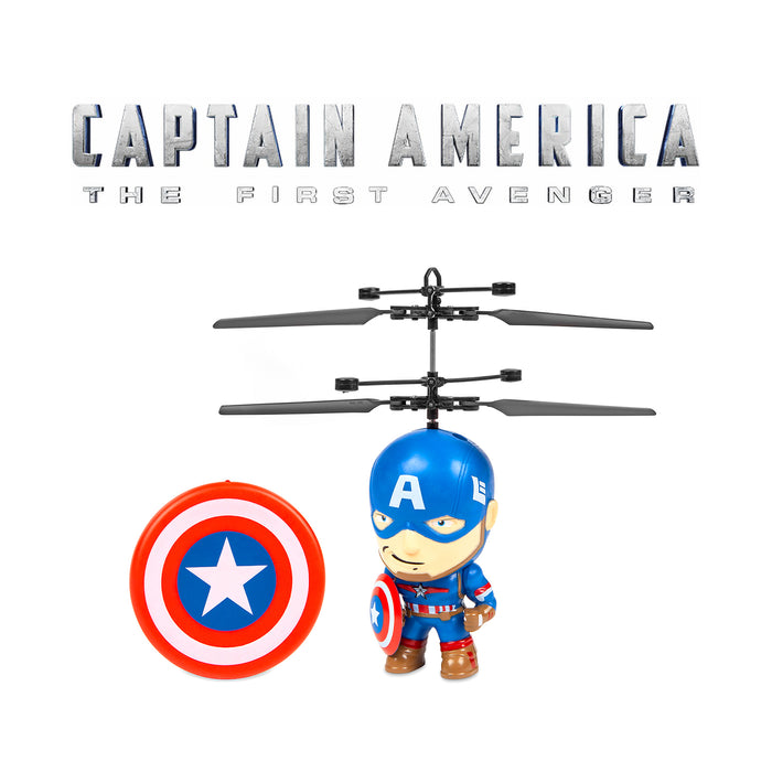 Marvel Licensed Captain America 3.5 Inch Flying Figure IR UFO Big Head Helicopter