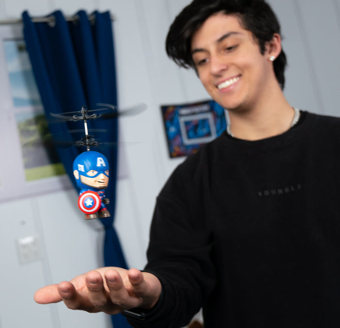 Marvel Licensed Captain America 3.5 Inch Flying Figure IR UFO Big Head Helicopter