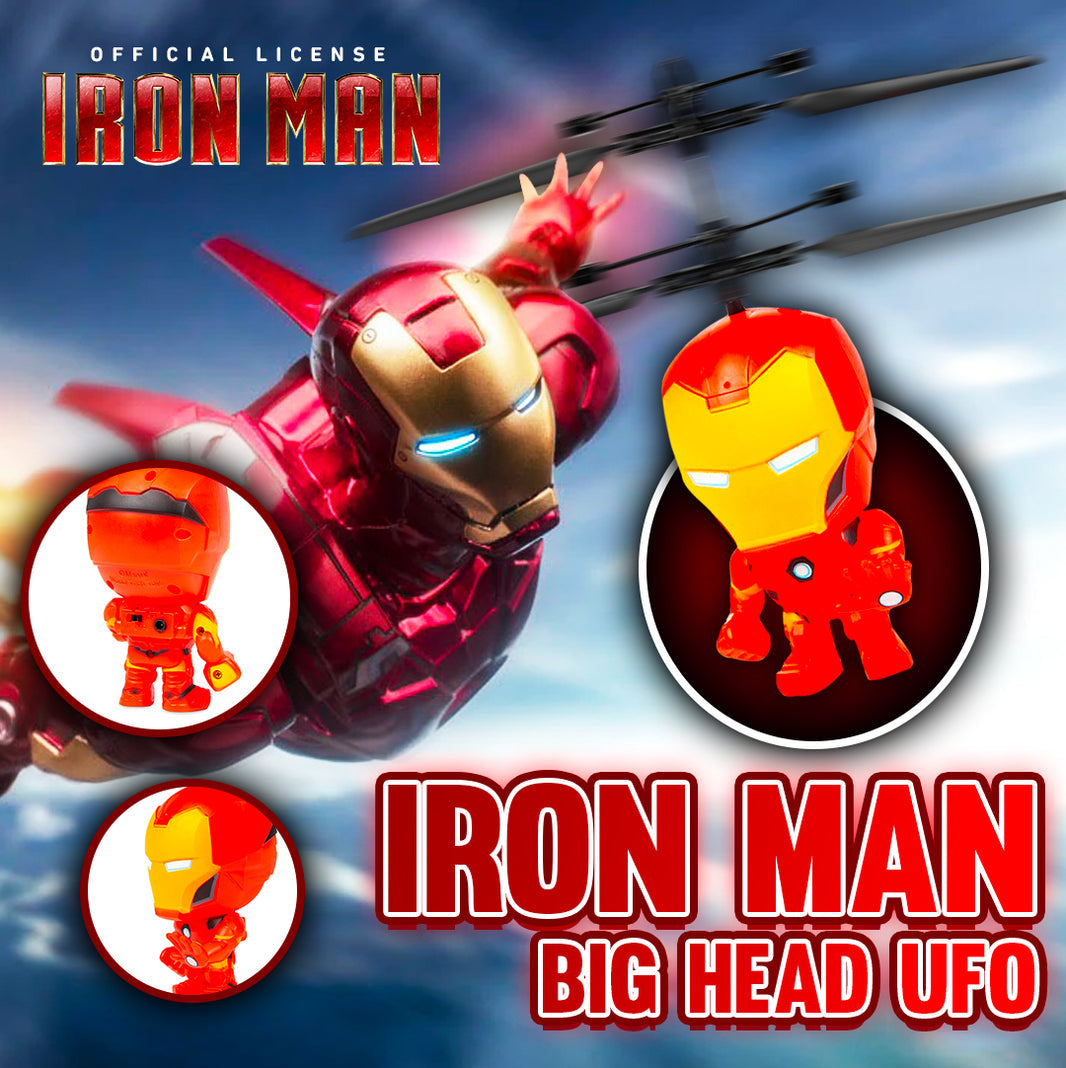 Marvel sous licence Iron Man 3,5 pouces Flying Figure IR UFO Big Head Helicopter