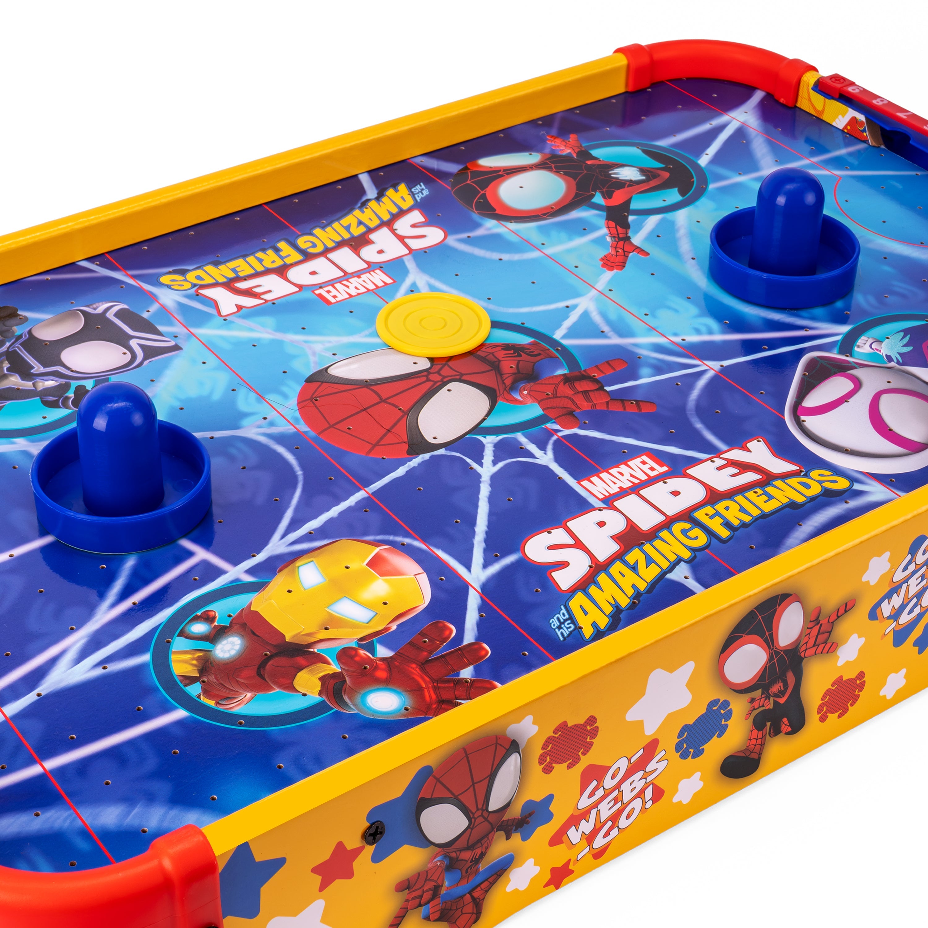 Spidey and His Amazing Friends Electronic Wooden Tabletop Air Hockey Table