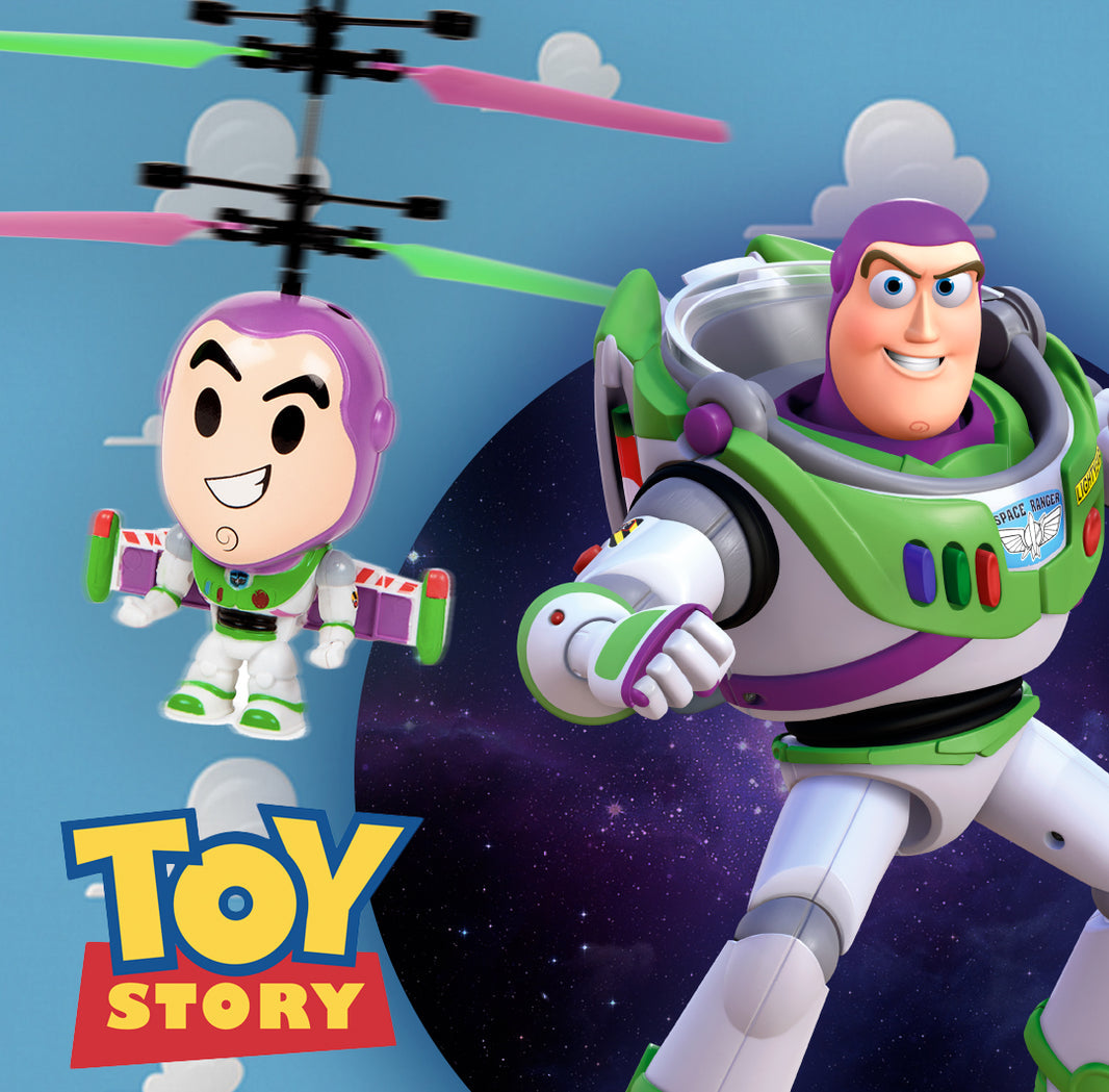 Disney Pixar Licensed Toy Story Buzz Lightyear Big Head Flying IR UFO Motion Sensing Helicopter