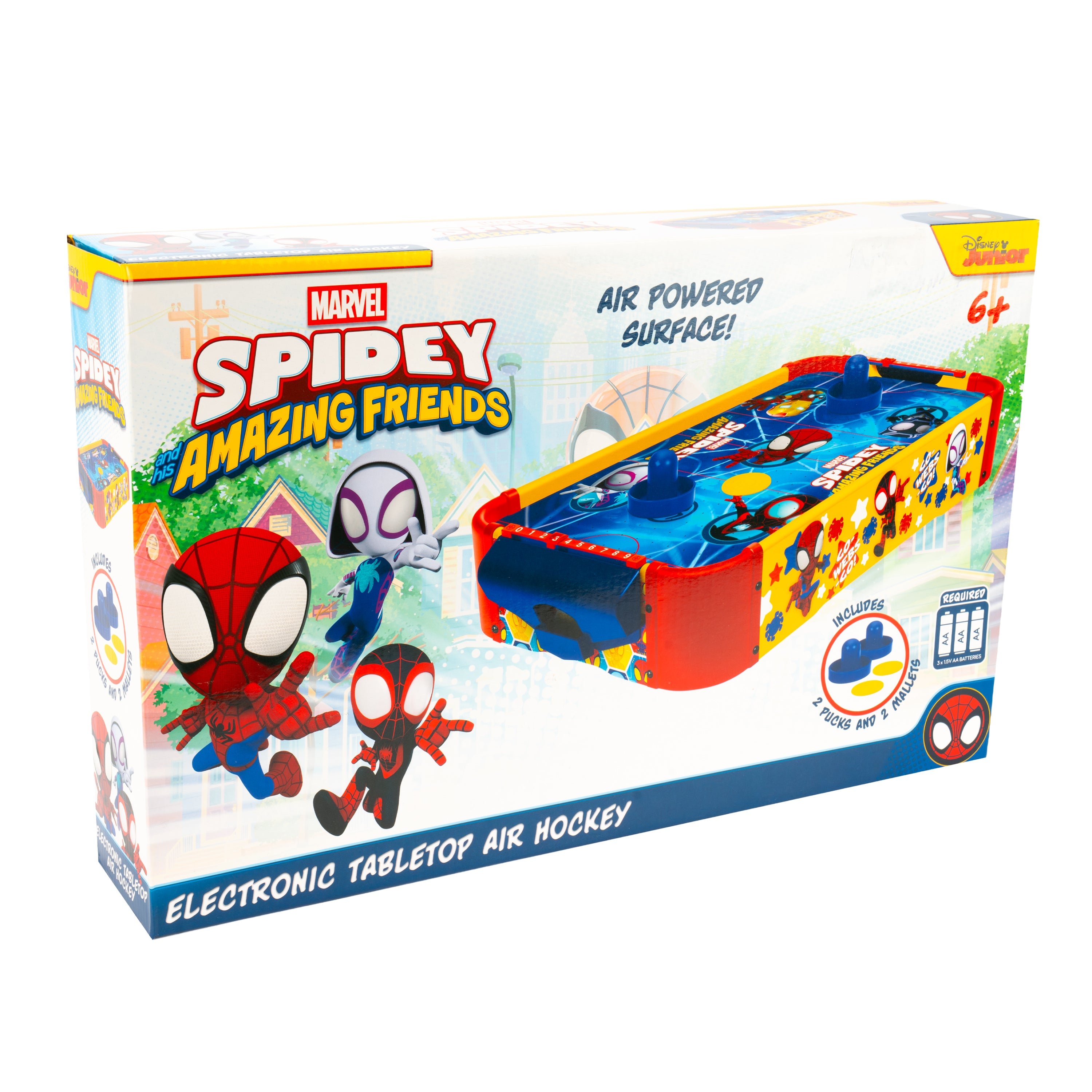 Spidey and His Amazing Friends Electronic Wooden Tabletop Air Hockey Table
