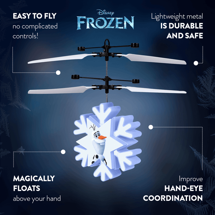 Hélicoptère OVNI IR à détection de mouvement Olaf Frozen II sous licence Disney