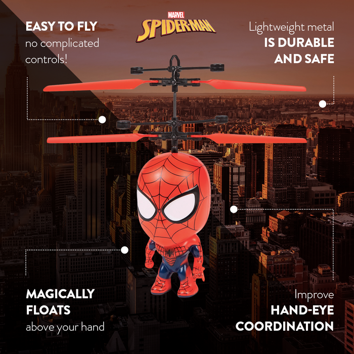 Marvel Licensed Spider-Man 3.5 Inch Flying Figure IR UFO Big Head Helicopter