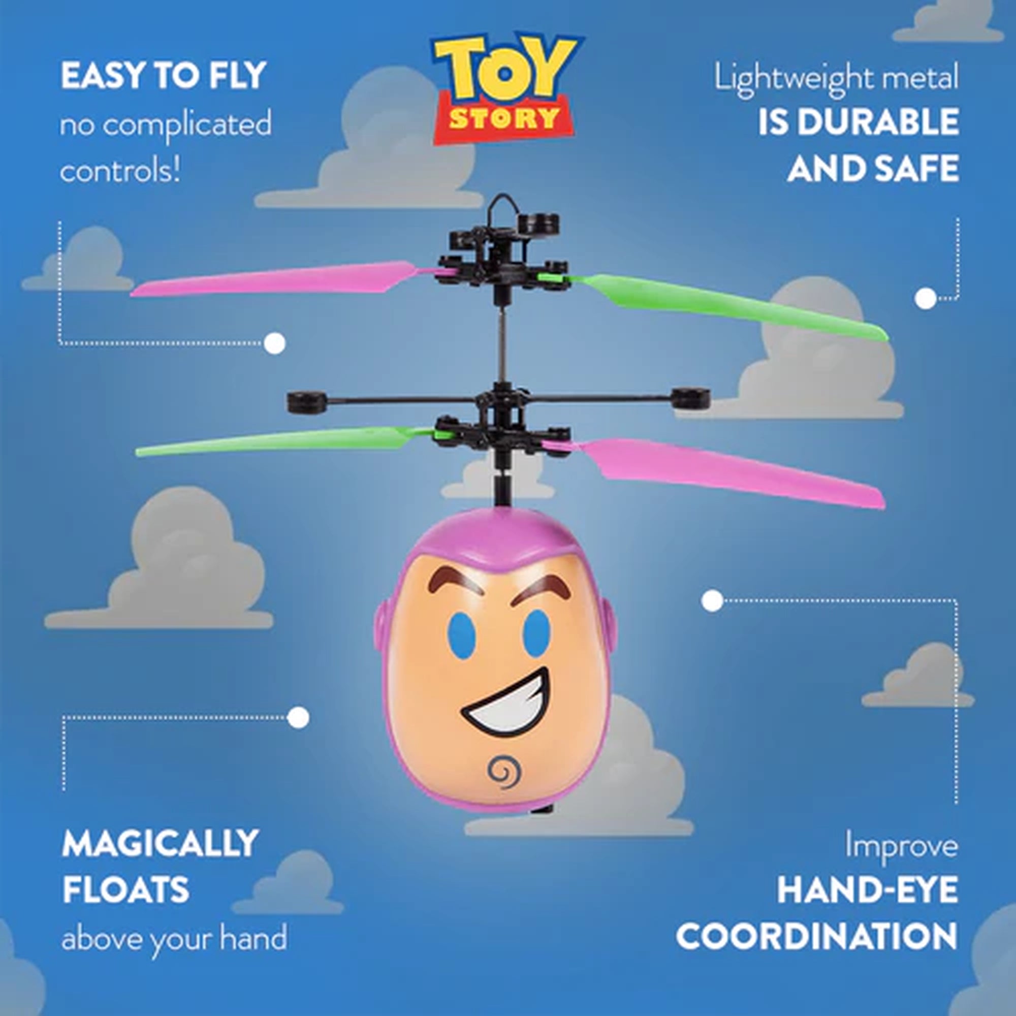 Disney Pixar Licensed Toy Story Buzz Lightyear Flying IR UFO Motion Sensing Heli Ball