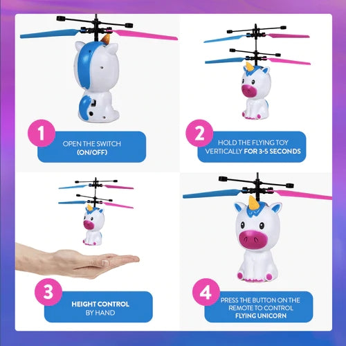 World Tech Toys Unicorn 3.5 Inch Flying Figure UFO Big Head Helicopter