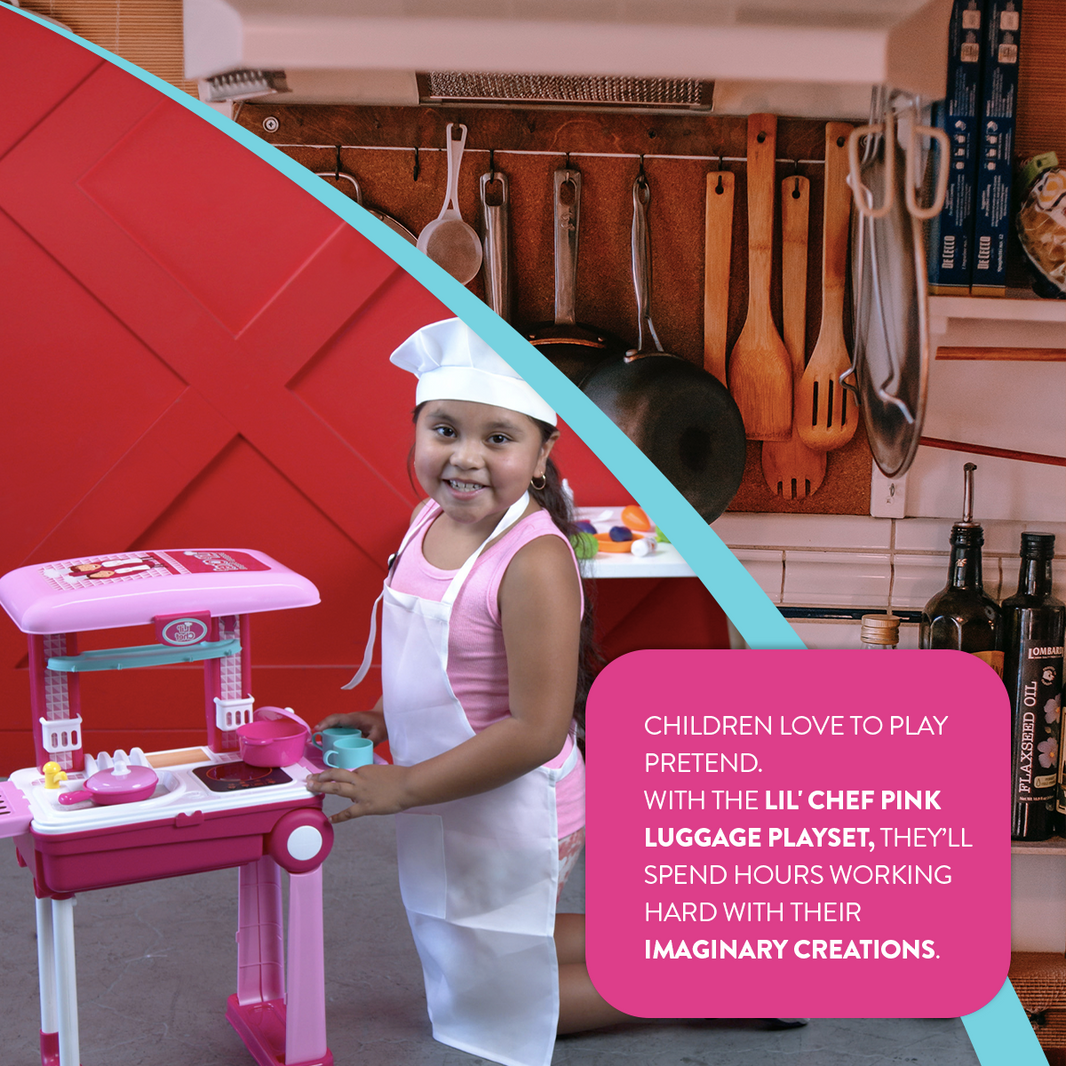 Lil' Chef Pink Luggage Playset (37 Piece)