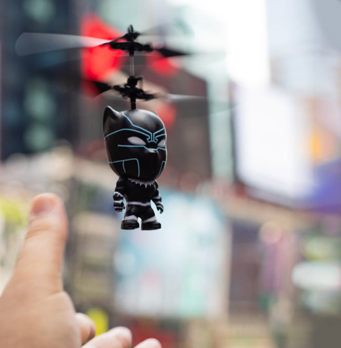 Marvel Licensed Black Panther 3.5 Inch Flying Figure IR UFO Big Head Helicopter