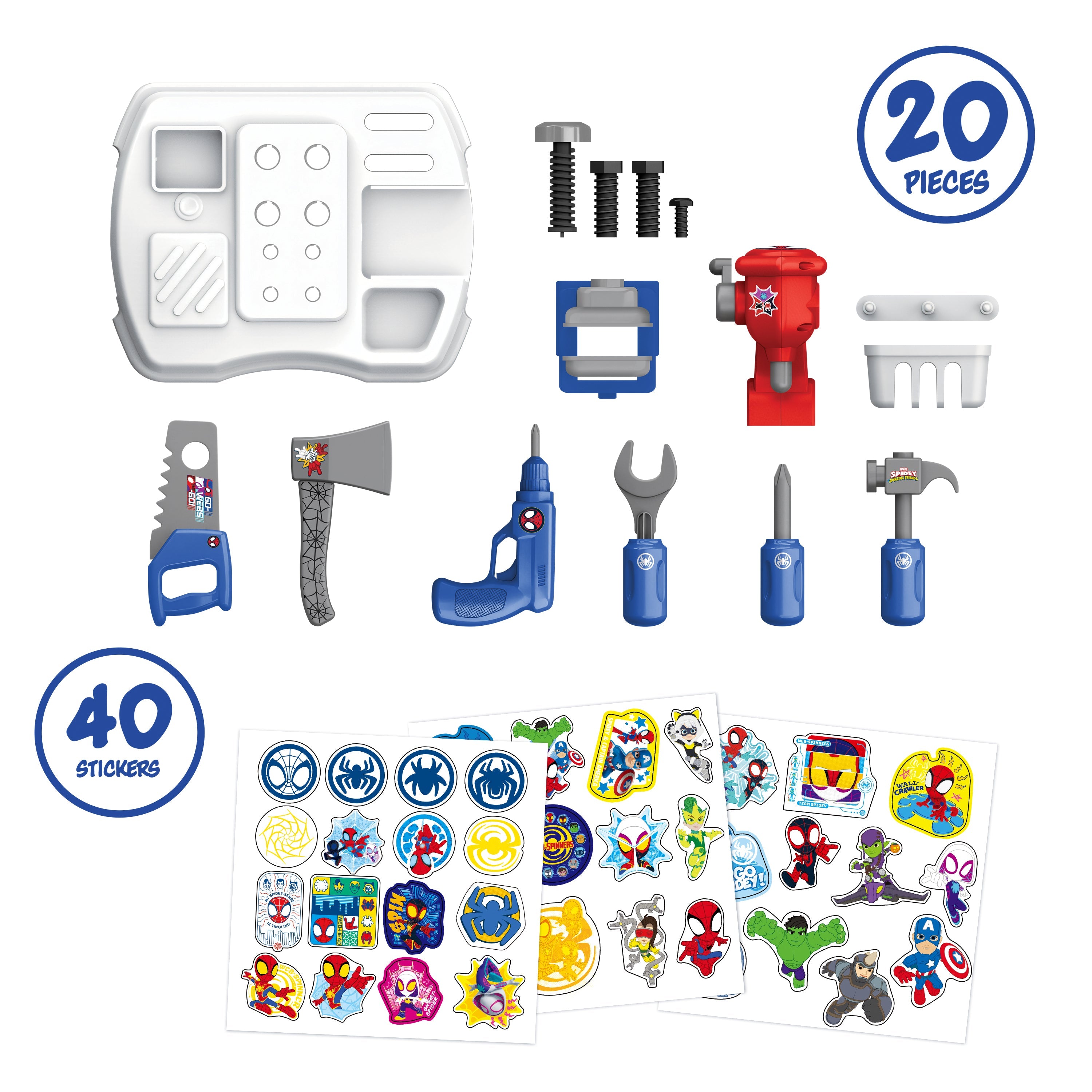 Spidey & his Amazing Friends Handyman Luggage Playset 20 Pieces