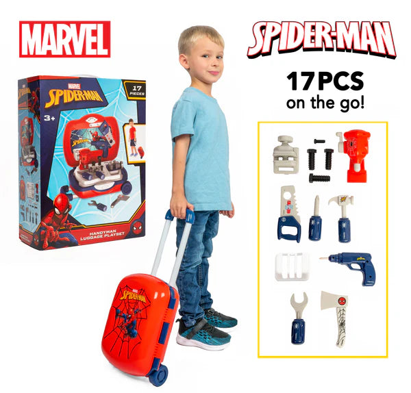 SpiderMan Handyman Luggage 17 Piece Tool Set