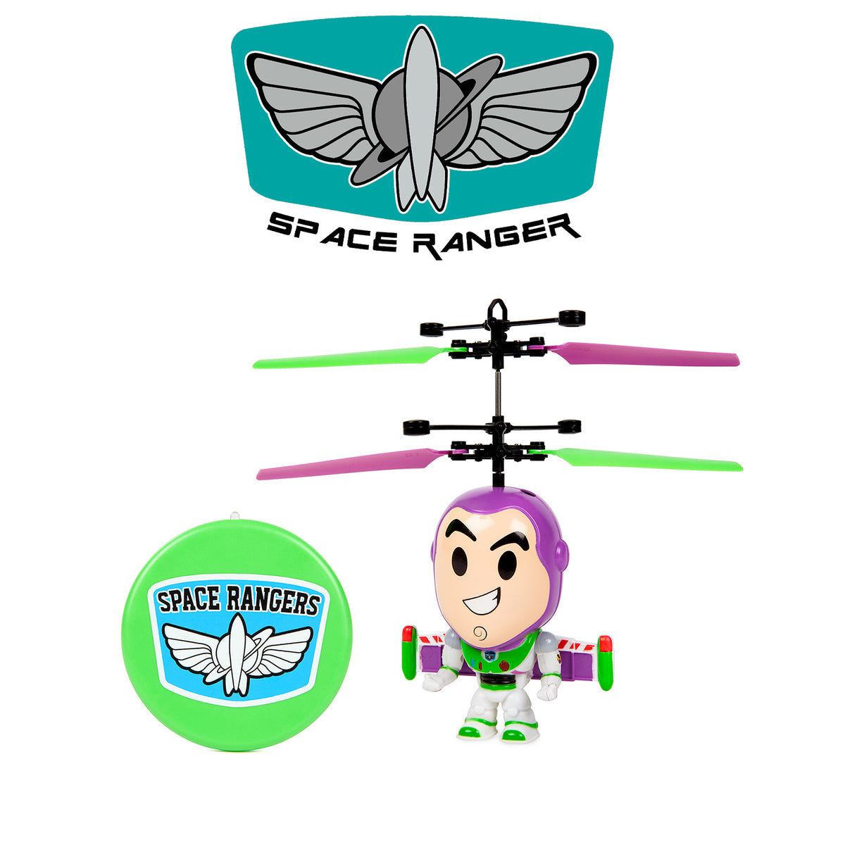 Disney Pixar Licensed Toy Story Buzz Lightyear Big Head Flying IR UFO Motion Sensing Helicopter