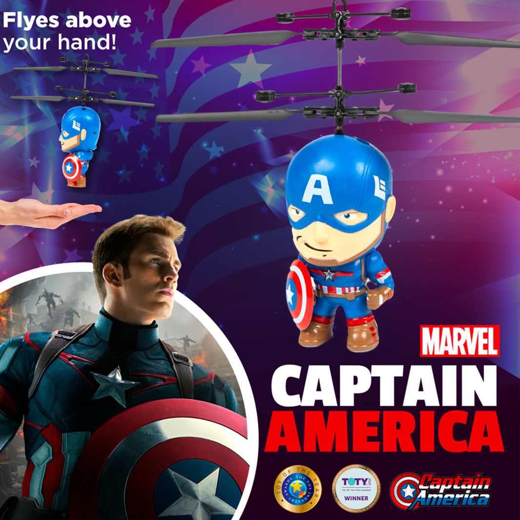 Marvel Captain America sous licence de 3,5 pouces Flying Figure IR UFO Big Head Helicopter