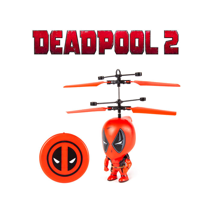 Marvel Licensed Deadpool 3.5 Inch Flying Figure IR UFO Big Head Helicopter