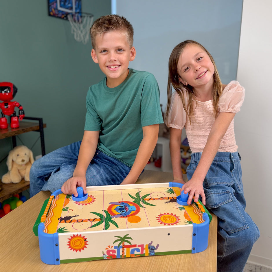 Disney Stitch Wooden Electronic Tabletop Air Hockey Table