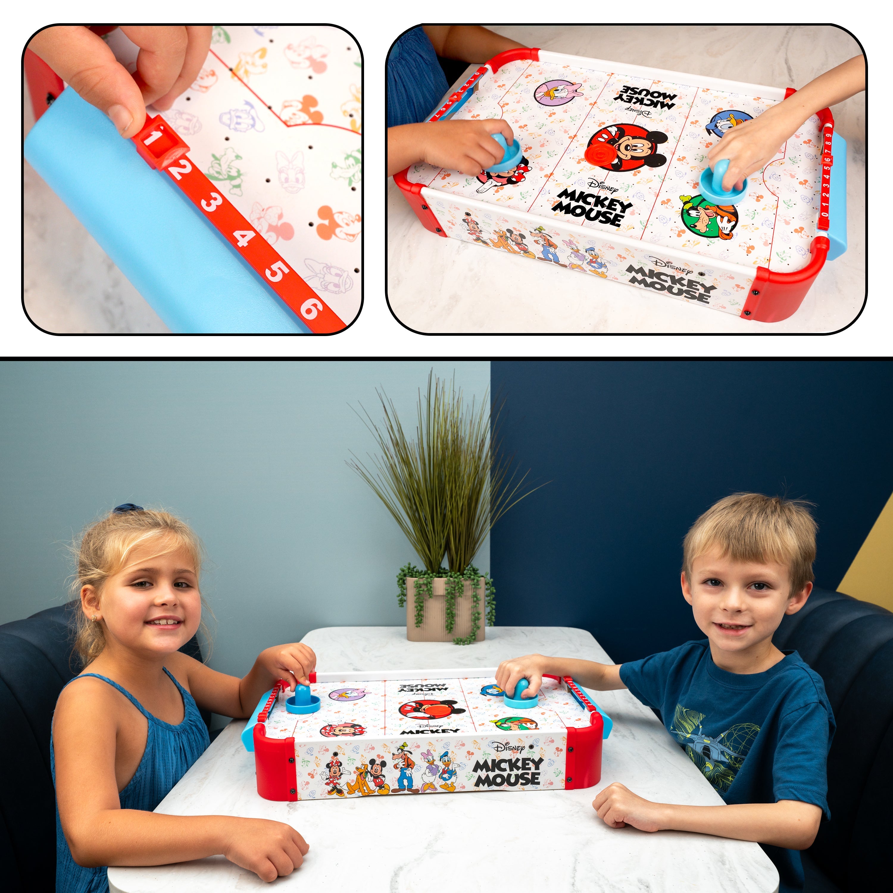 Disney Mickey Mouse Wooden Electronic Air Hockey Table