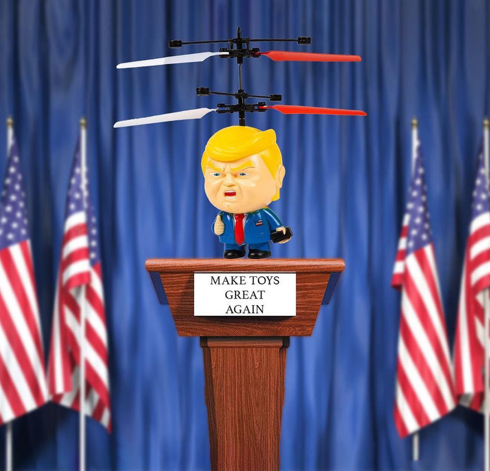 World Tech Toys President Trump 3.5 Inch Flying Figure UFO Big Head Helicopter