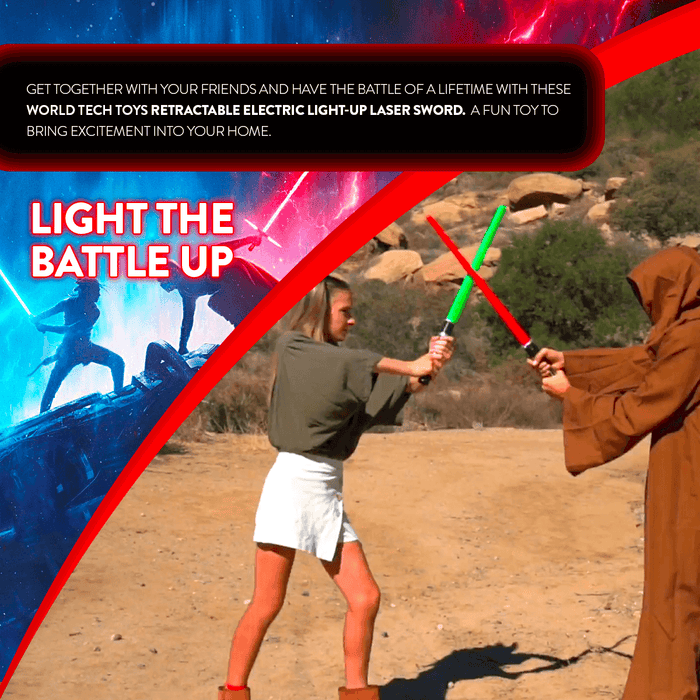 Retractable Electric Light-Up Laser Sword