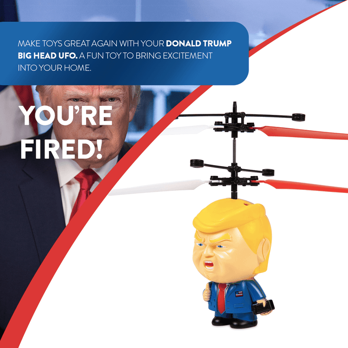 World Tech Toys President Trump 3.5 Inch Flying Figure UFO Big Head Helicopter