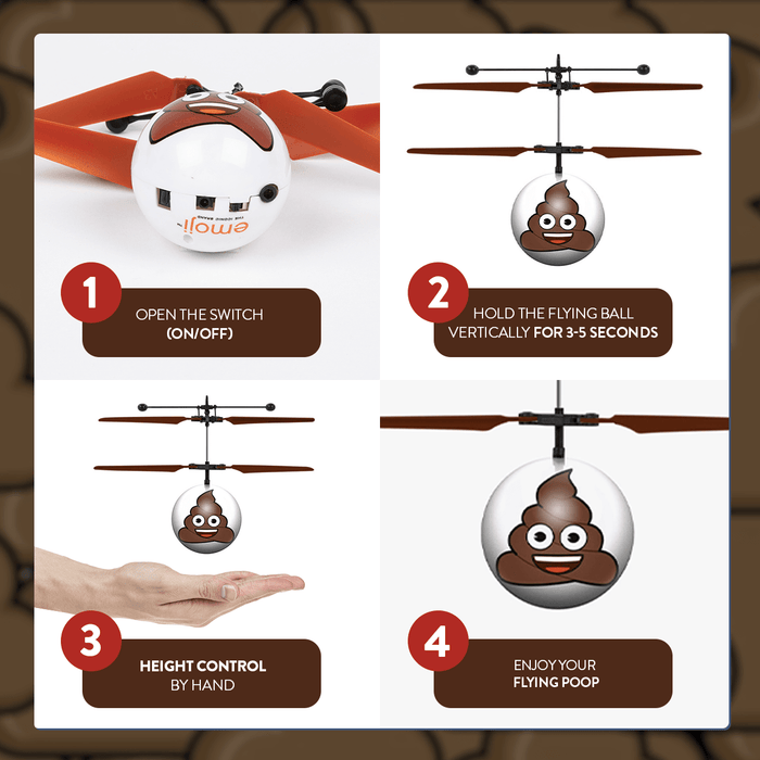 World Tech Toys Emoji Poop IR UFO Heli Ball