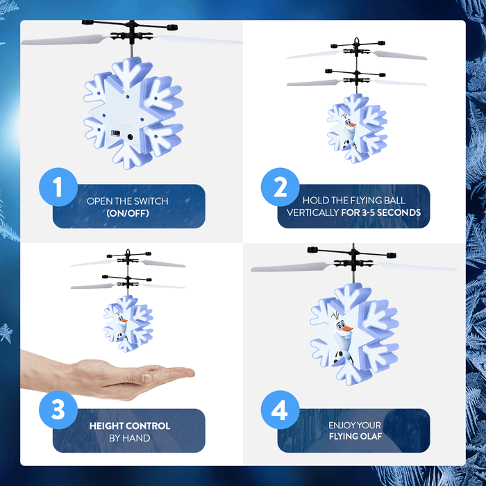 Hélicoptère OVNI IR à détection de mouvement Olaf Frozen II sous licence Disney