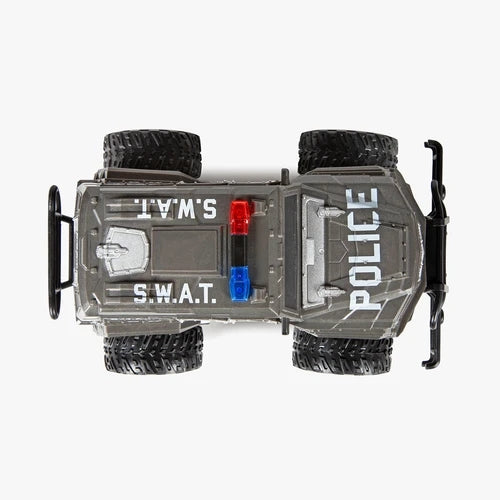 ÉCRASER. Camion de police monstre RC [1:24]