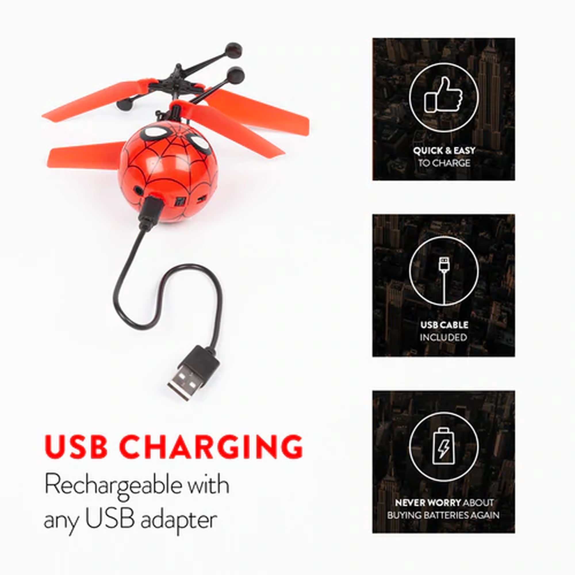 Marvel Licensed Spider-Man Homecoming IR UFO Heli Ball