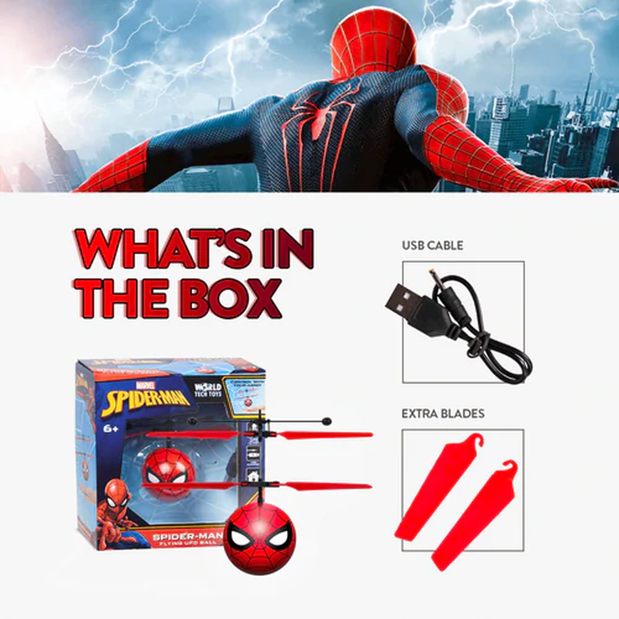 Marvel Licensed Spider-Man Homecoming IR UFO Heli Ball