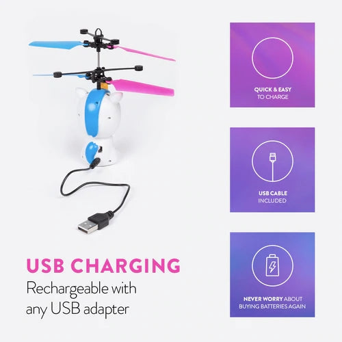 World Tech Toys Unicorn 3,5 pouces Flying Figure UFO Big Head Helicopter