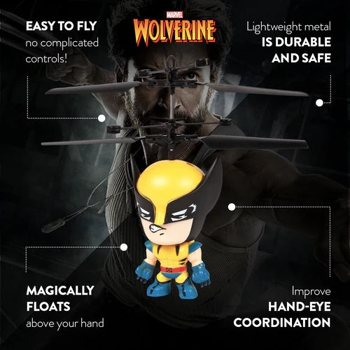 Marvel Licensed X-Men Wolverine 3.5 Inch Flying Figure IR UFO Big Head Helicopter