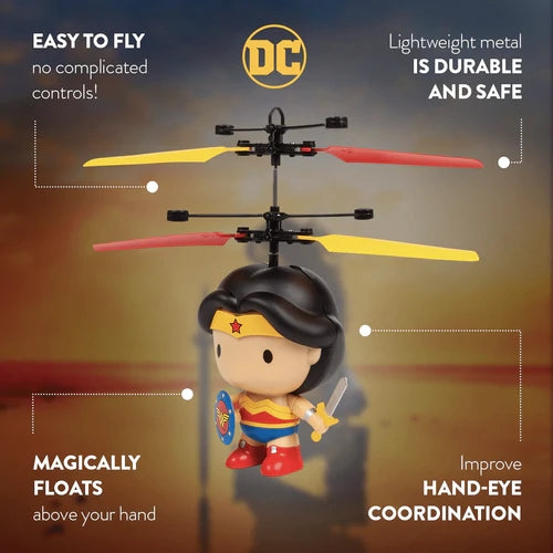 DC Licensed Wonder Woman 3.5 Inch Flying Figure UFO Big Head Helicopter