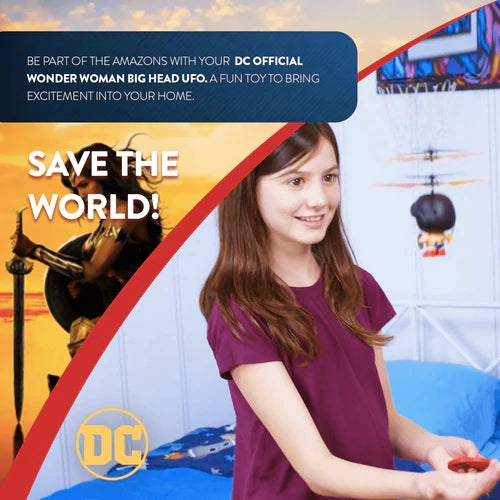 DC Licensed Wonder Woman 3.5 Inch Flying Figure UFO Big Head Helicopter
