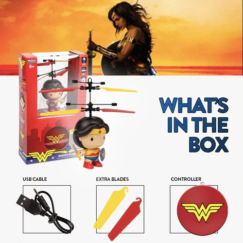 DC Licensed Wonder Woman 3.5 Inch Flying Figure UFO Big Head Helicopter
