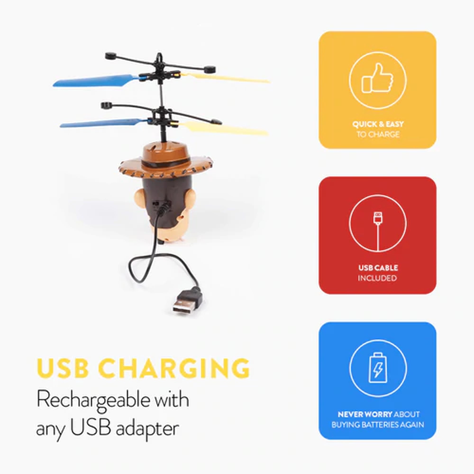 Disney Pixar Toy Story Woody Flying Hélicoptère à détection de mouvement UFO IR