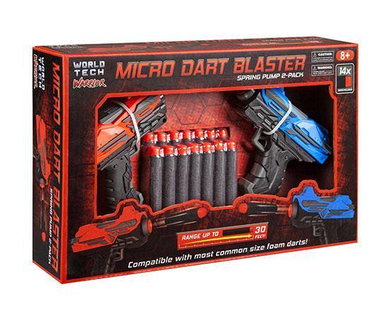 World Tech Warrior Spring Pump Micro Dart Blaster 2-Pack-Dart Blaster-Phooqy